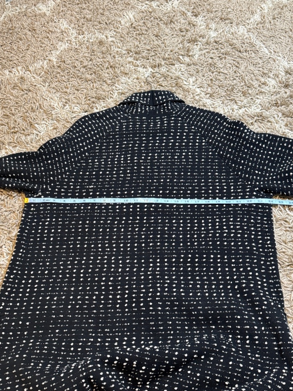 LIV by Habitat Black & White Open Front Knit Cardigan Sweater size Large - Picture 9 of 15
